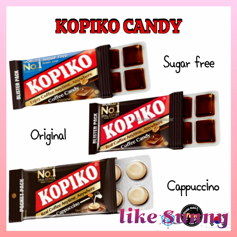 Gói vỉ kẹo cà phê không đường KOPIKO (8 cái × 1 gói) / Kẹo Cdffee chính hãng / Kẹo Cappuccino