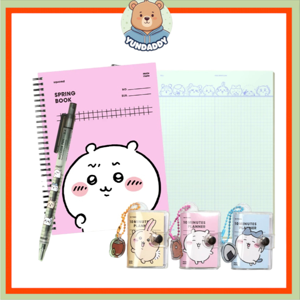 [CHIIKAWA] Bộ sổ tay nhân vật dễ thương (Sổ tay mùa xuân + Giấy ghi chú + Móc khóa kế hoạch + Bút) C