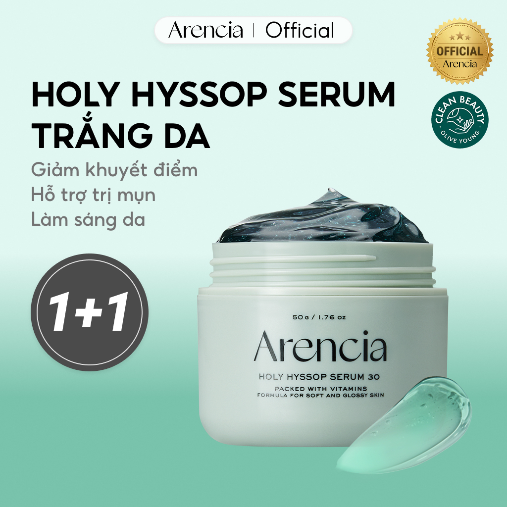 [Arencia] Serum Holy Hyssop 12 Dưỡng Trắng Da 30 50g (1+1)