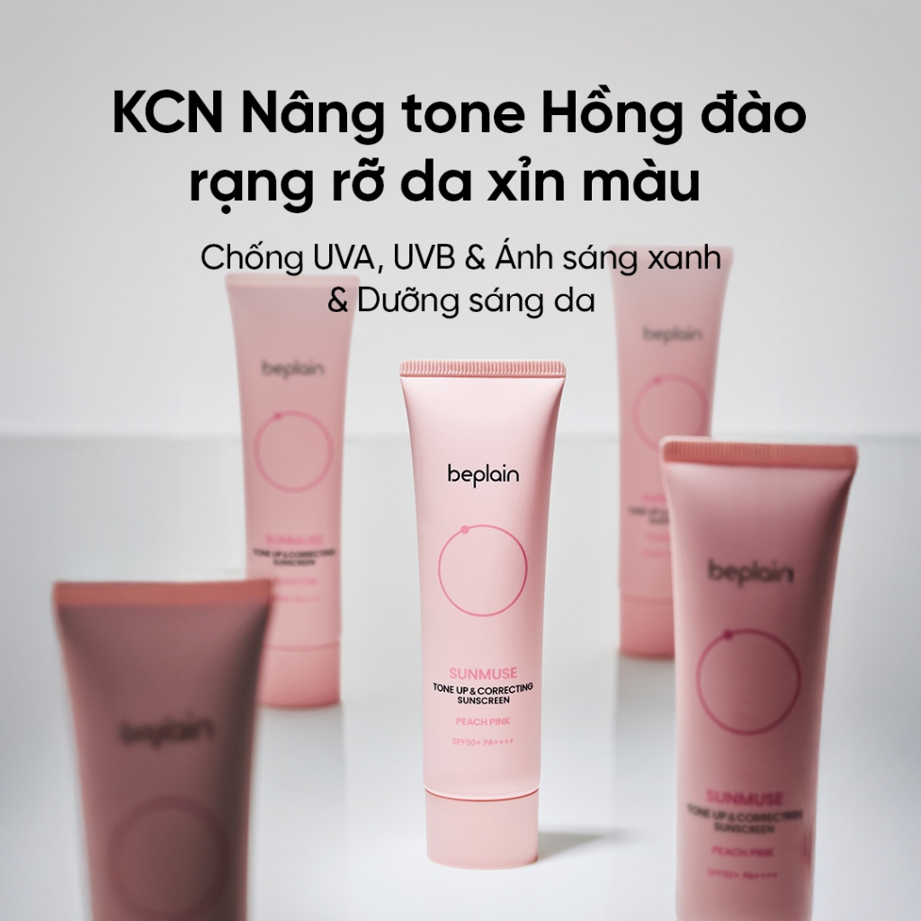 [Beplain Chính Hãng] [Combo độc quyền 50ml X2] Kem chống nắng BEPLAIN Sunmuse lai Vật Lý & Hoá Học Nâng Tone & Hiệu chỉnh da SPF 50+ PA++++ 50ml & Kem chống nắng Nâng Tone hồng rạng rỡ và Sáng da SPF 50+ PA++++ 50ml Peach Pink 50ml | BigBuy360 - bigbuy360.vn