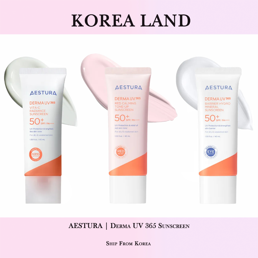 AESTURA | Kem chống nắng Derma UV 365 Barrier Hydro Mineral / Kem chống nắng tông màu đỏ / Kem chống