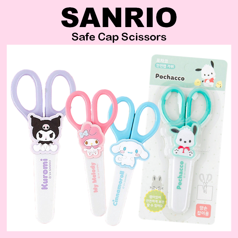 [SANRIO] Kéo nắp an toàn (My Melody / Pochacco / Kuromi / Cinnamoroll) Đồ dùng học tập