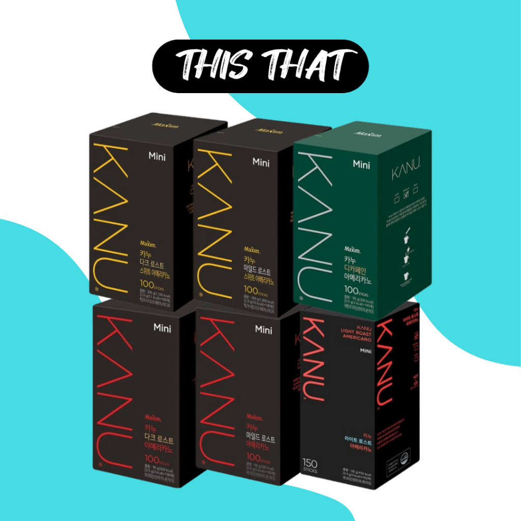[KANU] Maxim Kanu Americano Coffee Mix 6 Vị 10 / 20 / 50 Que (Không Hộp)