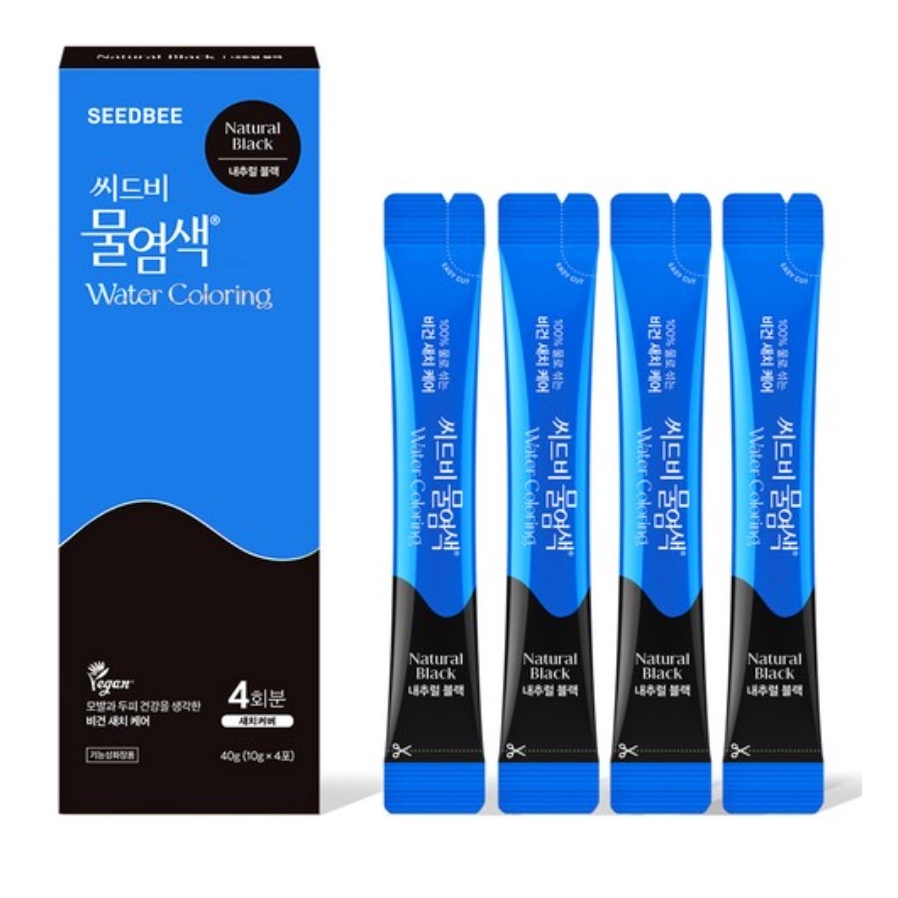 SEEDBEE Water Coloring Premium Season 2 – Nhuộm Tóc Dạng Nước (Natural Black) 4 gói