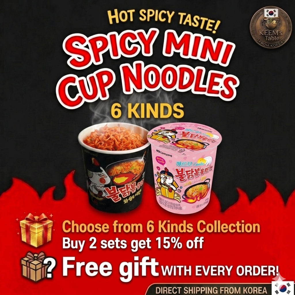 Mì ly ăn liền vị cay Hàn Quốc Korean Mini Cup Ramen Mystery Pack Samyang Buldak Carbo Jin Jjambbong 