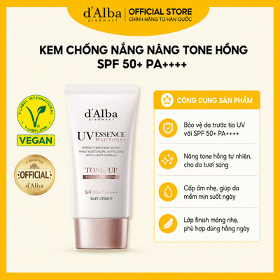 [d'Alba Official] Kem chống nắng nâng tone Hồng Waterfull Tone-up Sun Cream 50ml