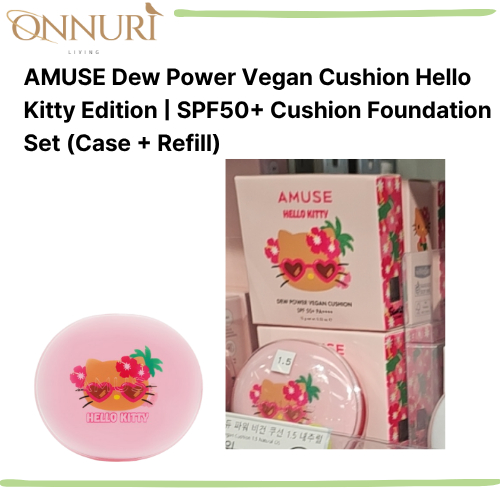 AMUSE Dew Power Vegan Cushion Phiên bản Hello Kitty | Bộ nền đệm SPF50 + (Vỏ + Đổ lại)