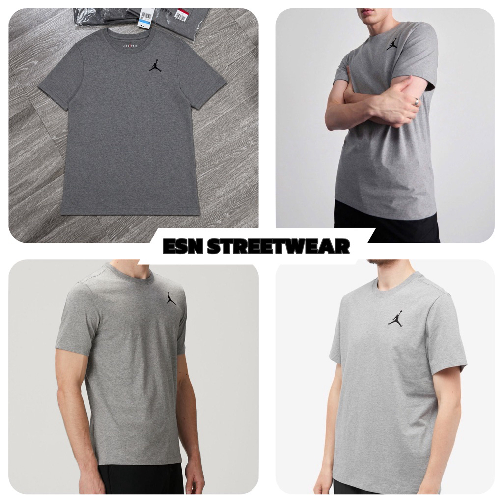 [CHÍNH HÃNG] Tee Jordan Nike Jumpman Carbon Heather Grey Authentic, Áo thun Nike Jordan chính hãng