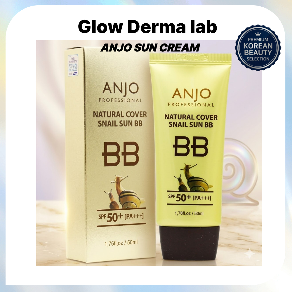 ANJO Snail Sun BB Cream SPF50+ PA+++ 50ml Kem chống nắng nâng tông nhẹ không bết dính bảo vệ da hàng
