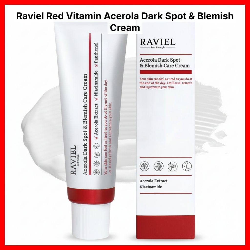 Kem Raviel Red Vitamin Acerola Dark Spot & Blemish 50ml, Niacinamide Brightening