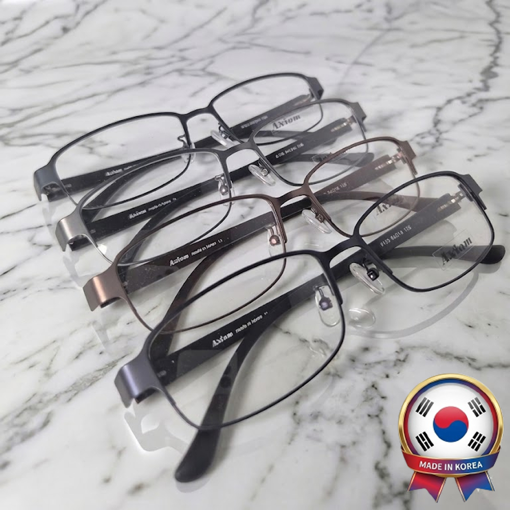 Sản xuất tại Hàn Quốc - Kính mát AXIOM 6123 khung kim loại vuông mờ, 4 màu, siêu nhẹ vàprofessional