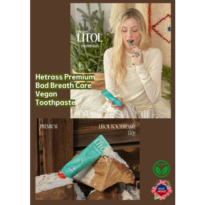 Kem đánh răng thuần chay nồng độ cao [Hetrass] Premium High-Concentration Fluoride Bad Breath Care, 