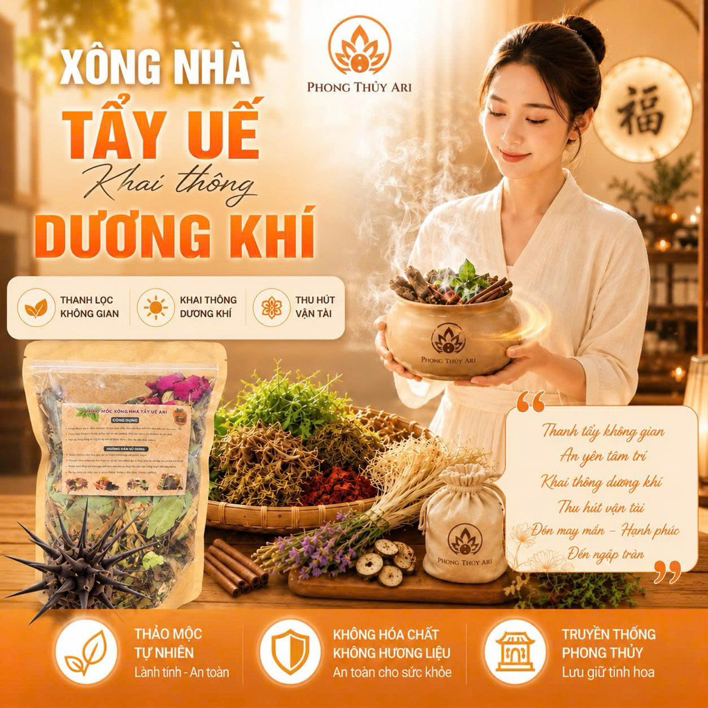 Combo 5 Gói Xông Nhà [ TẶNG 1 ] 23 vị thảo mộc cùng 9 loại gai ( tặng kèm nụ trầm và túi bột thơm )