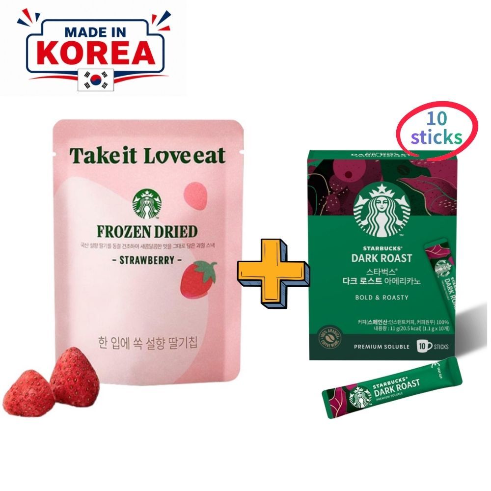 Khoai tây chiên dâu Starbucks Seolhyang 8g + Americano 10 que