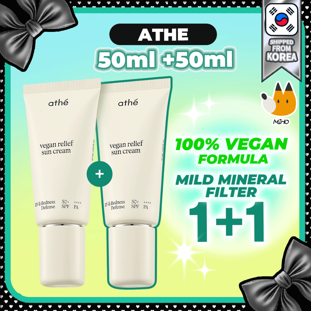 Kem chống nắng khoáng chất ATHE Vegan Relief (Bộ 50ml 1 + 1)