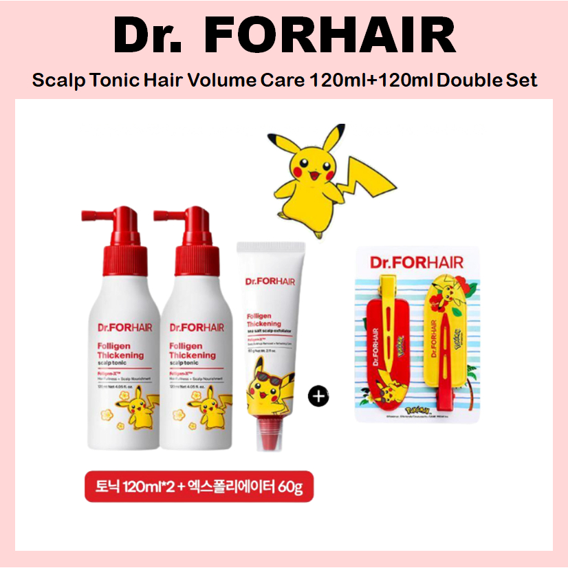 [Tiến sĩ FORHAIR] Pokemon Dr.FORHAIR Da Đầu Tonic Hair Volume Care 120ml + 120ml Double Set