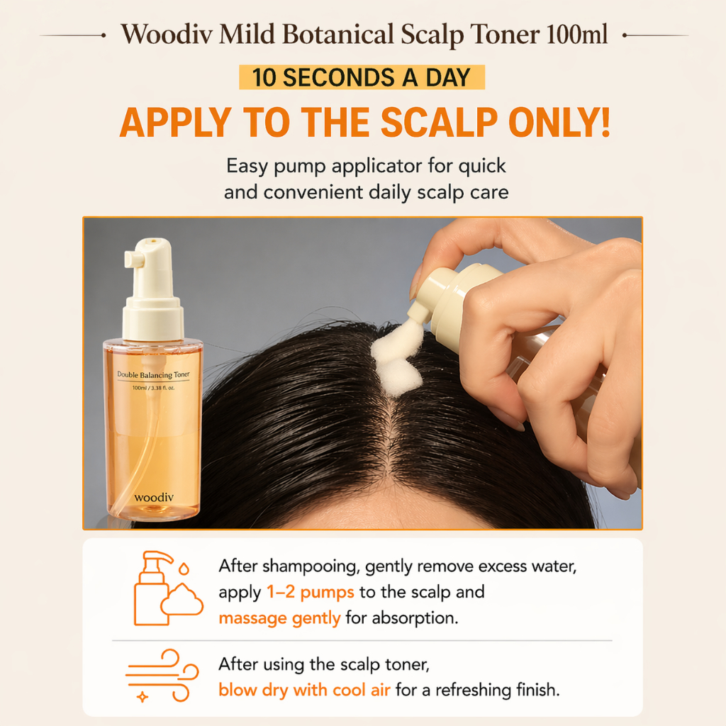 Woodiv Mild Botanical Scalp Toner 100ml + Itchy Redness Soothing Scalp Tonic Spray + Sebum & Gàu Chă