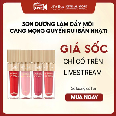 [Live] d'Alba Son bóng làm đầy môi bản Nhật Plumping Lip Glow Volumizer _ Japanver