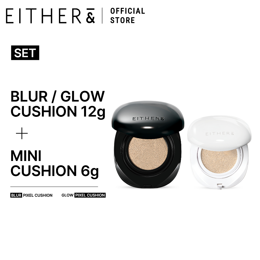 EITHER & Cushion 12g + Bộ đệm Mini 6g | Hydrating Glow Foundation Duo Kích thước du lịch