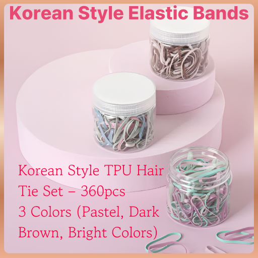 DAISO 360 Chiếc Dây Buộc Tóc TPU Hàn Quốc Mềm Mại Co Giãn Dây Buộc Tóc Pastel Nâu Đậm Các Loại Màu S