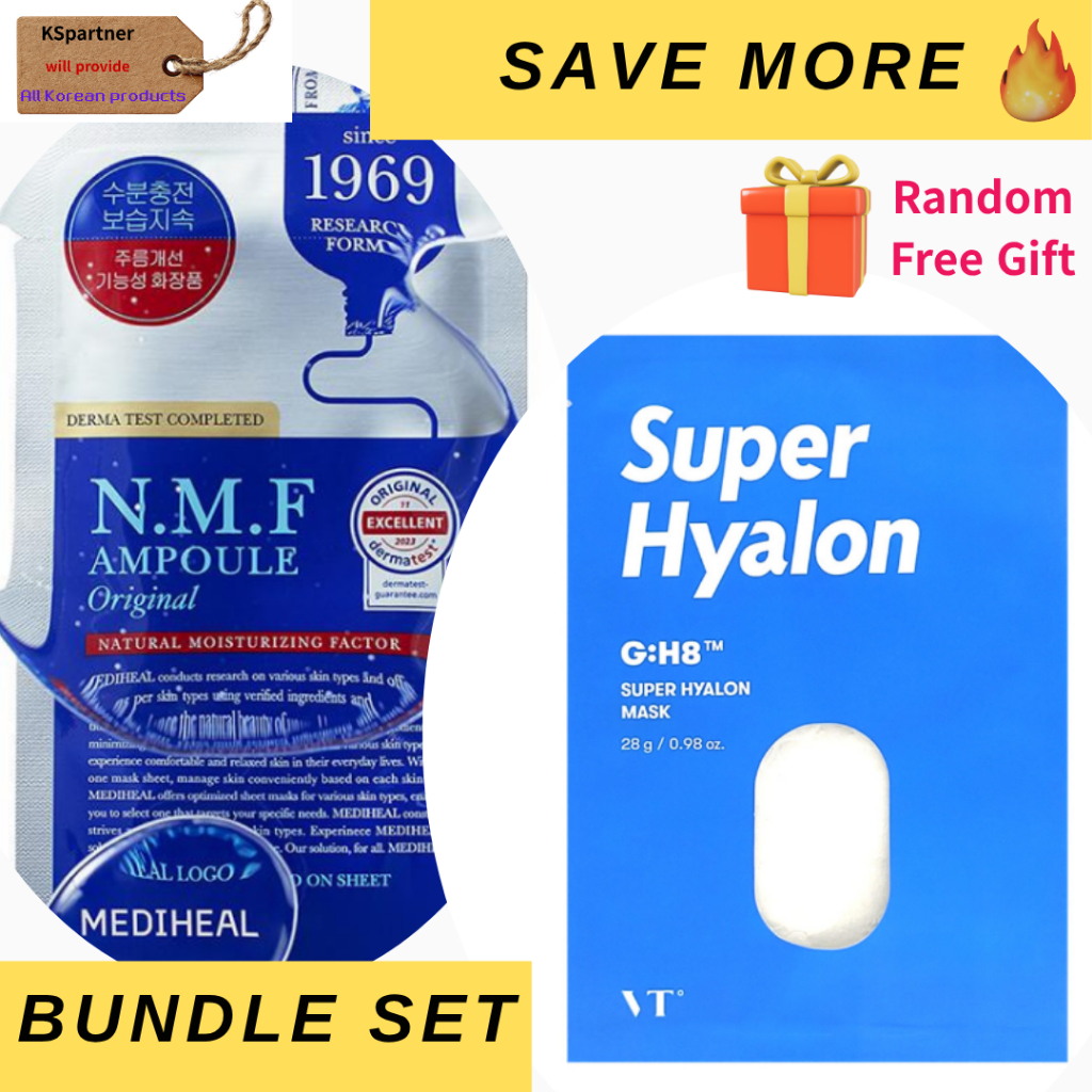 VT Super Hyalon Mask + Mediheal NMF Aquaring Mask / Chăm sóc dưỡng ẩm đôi cho Plump, da phát sáng