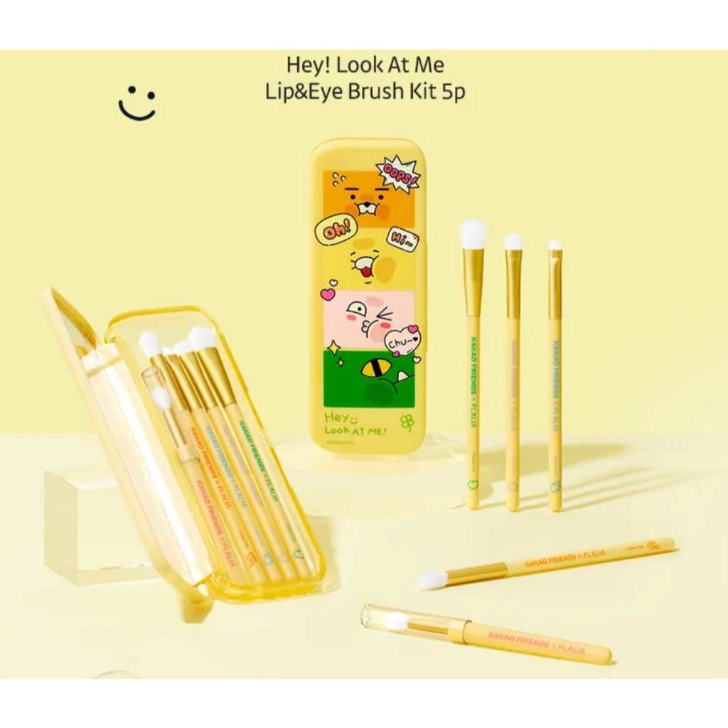 [FLALIA x KAKAO FRIENDS] Này Bộ cọ dưỡng môi và mắt Look at Me (5 chiếc)