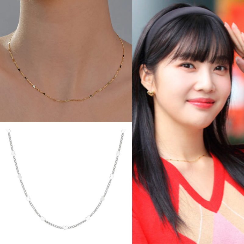 Vòng cổ trái tim mạ vàng Hei Heart Chain Necklace | Đeo bởi K-Pop (Joy, Lee Nayeon, Kazuha, Moon Sua