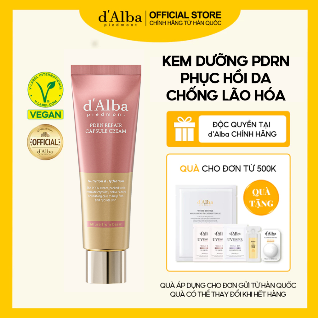 [d’Alba Official] Kem dưỡng PDRN  phục hồi da chống lão hóa PDRN Repair Capsule Cream 50g | BigBuy360 - bigbuy360.vn