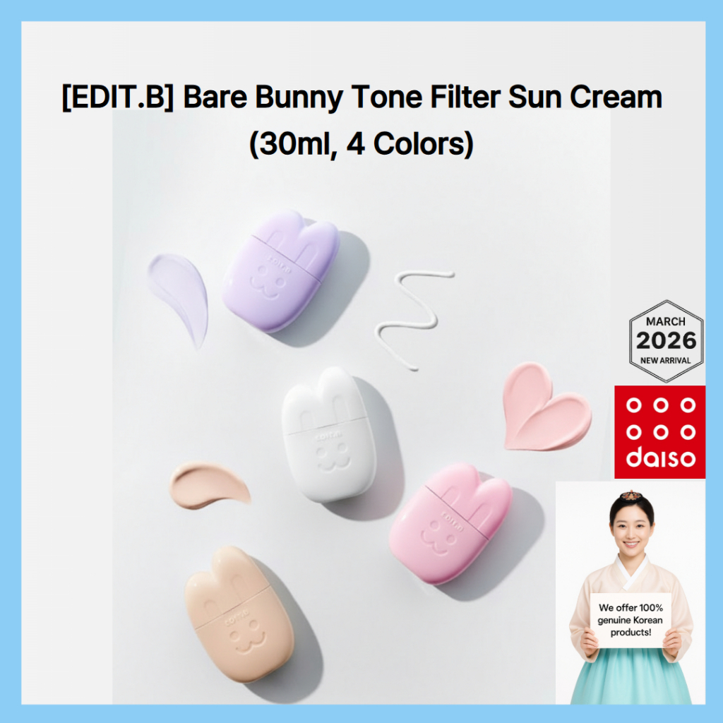 🇰🇷 [EDIT.B] Kem chống nắng Bare Bunny Tone Filter, 30ml (4 màu)