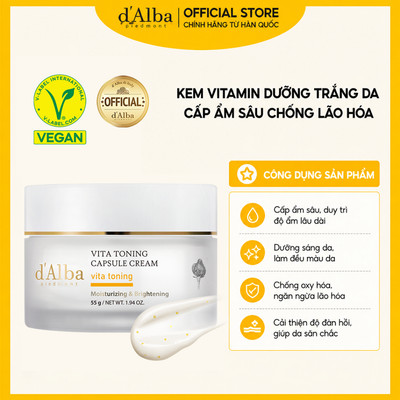[d'Alba Official] Kem viên nang vitamin dưỡng sáng da chống lão hóa  White Truffle Oil Capsule Cream Tube type/Jar type 55g