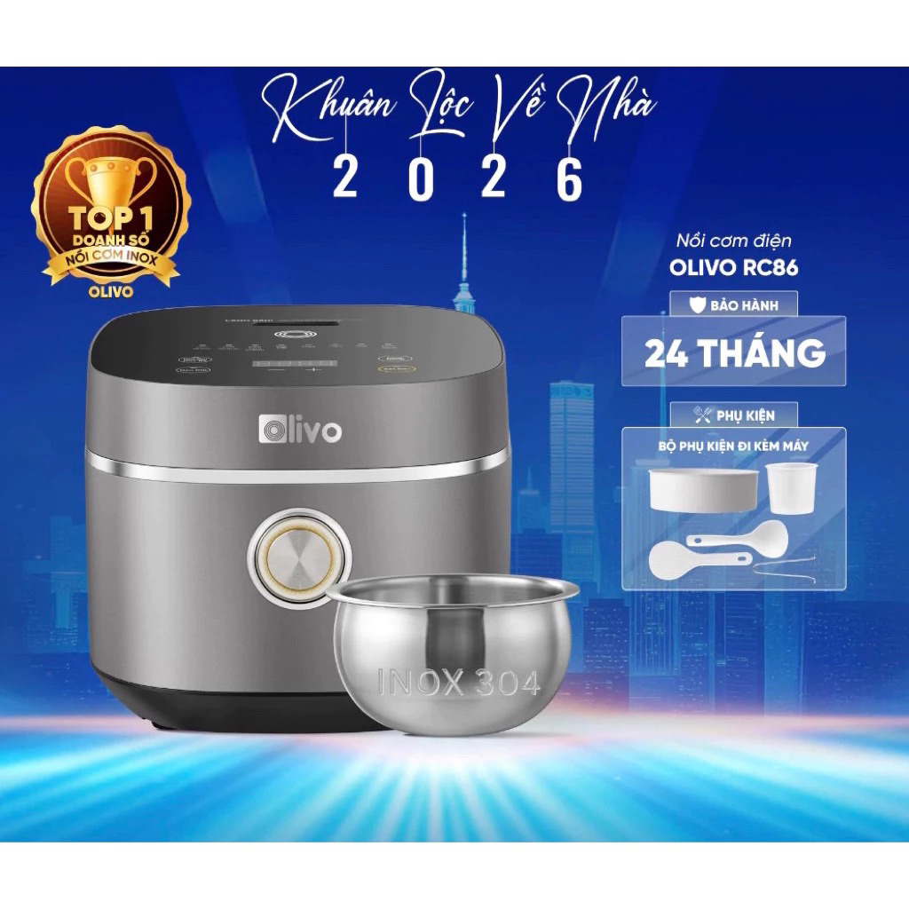 Nồi Cơm OLIVO RC86 Bảo Hành Chính Hãng 24 Tháng