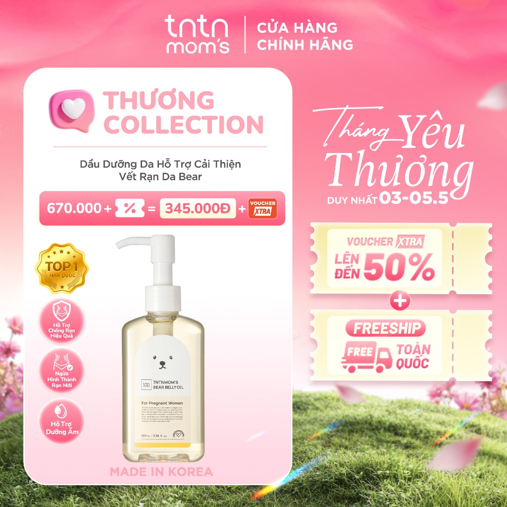 Tntnmom 's Bear Belly Vegan Oil for Maternity Stretch Mark từ Hàn Quốc