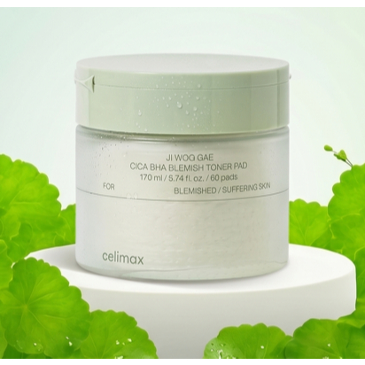 CELIMAX Jiwoogae Cica BHA Blemish Toner Pad 170ml