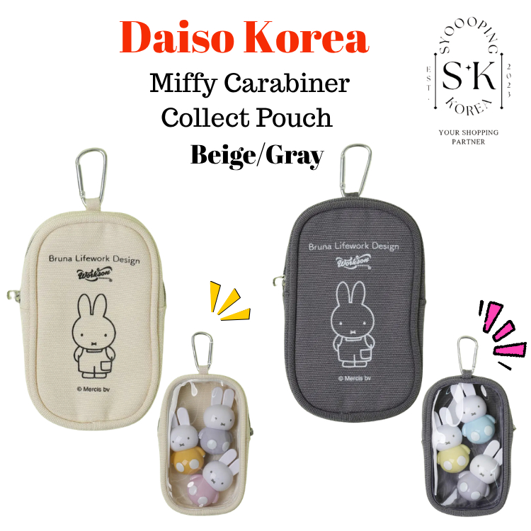 [DAISO KOREA x MIFFY] Túi xách Miffy Carabiner Màu be / Xám