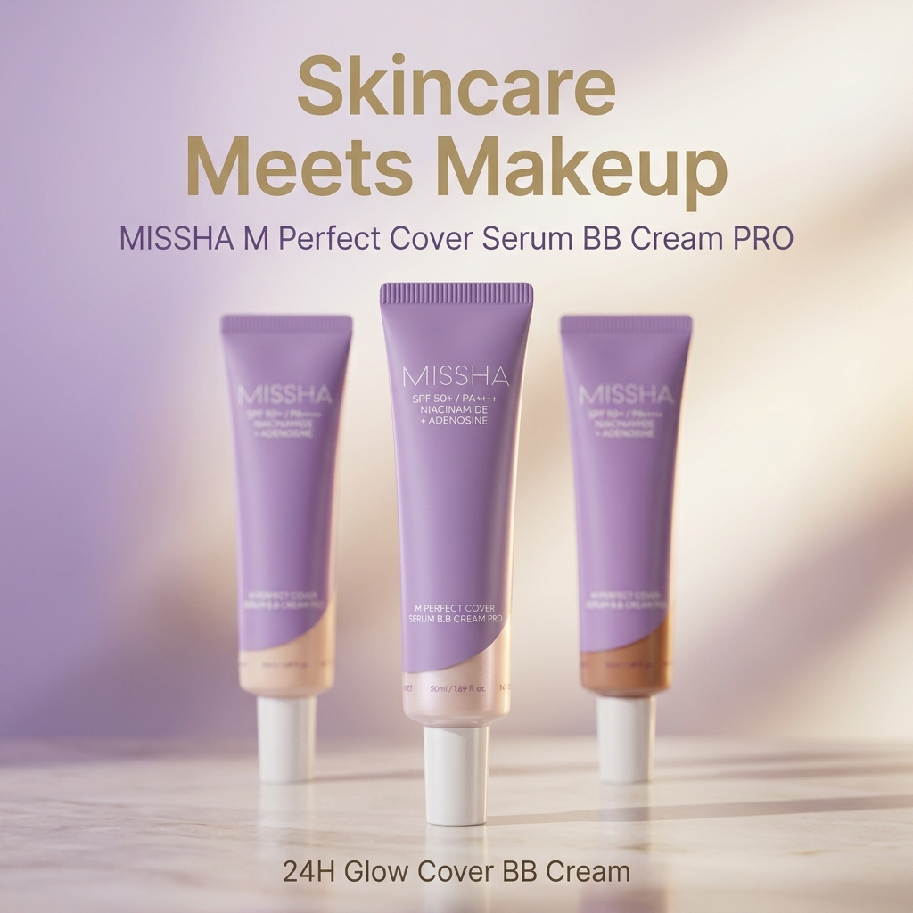 MISSHA M Perfect Cover Serum BB Cream PRO (50mL) / Hybrid BB Cream với nắp phát sáng 24H