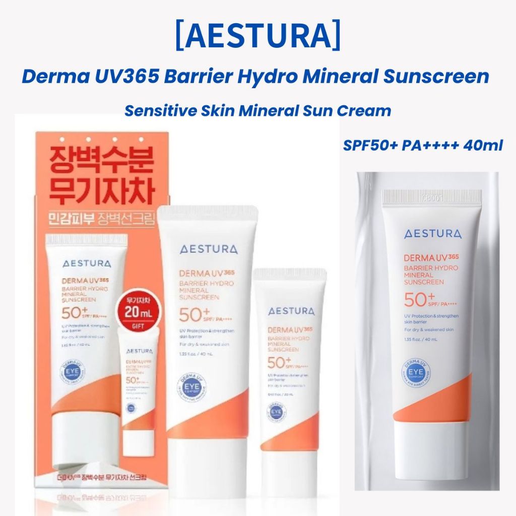 [AESTURA] Kem chống nắng Derma UV365 Barrier Hydro Mineral SPF50 + PA + + + + 40ml | Kem chống nắng 
