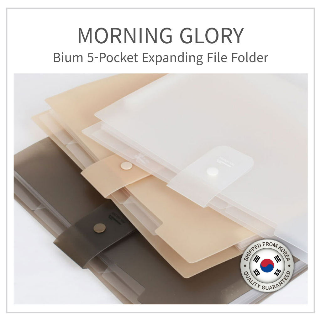 [Morning Glory] Thư mục tập tin mở rộng 5 túi Bium | Bộ sắp xếp tài liệu A4 | Thư mục Accordion di đ