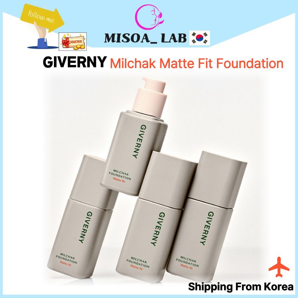 GIVERNY Milchak Matte Fit Foundation 30ml 5 sắc thái Trang điểm đế phủ mờ lâu trôi