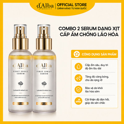 [d'Alba Official] Combo 2 Chai Serum dạng xịt căng bóng 100ml First Spray Serum