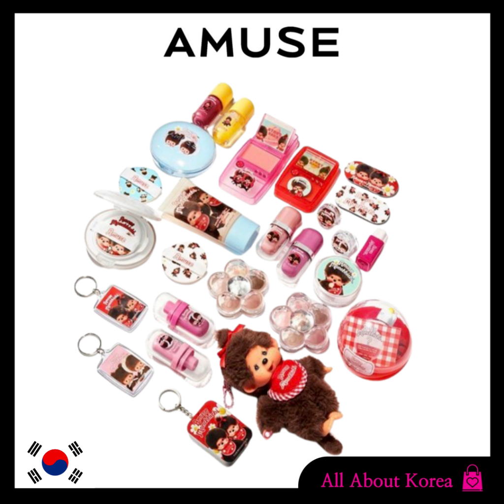 [AMUSE] Monchhichi Collabo (Đệm che lỗ chân lông Airy & Jell-Fit Gloss & Ceramic Skin Perfector Cush