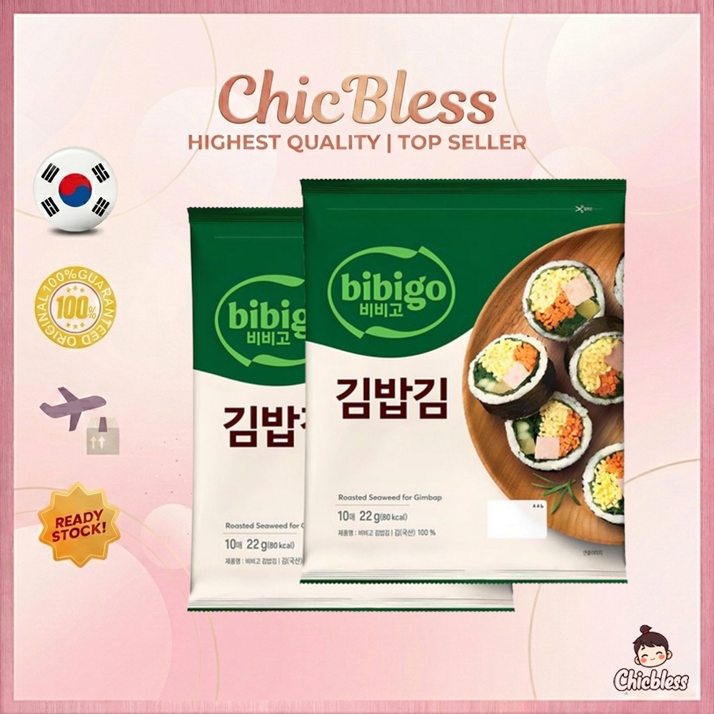 [Bibigo] Rong Biển Hàn Quốc Cho Gimbap (22g) Sushi Rang Cao Cấp Nori Rong Biển Tấm