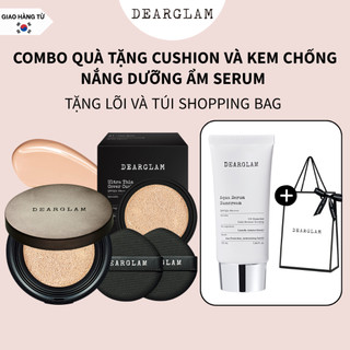   Dearglam  Combo quà tặng cushion kim cương siêu mỏng nhẹ tặng kèm lõi và kem chống nắng dưỡng ẩm serum 50ml  12 ml+12 ml + 50ml  