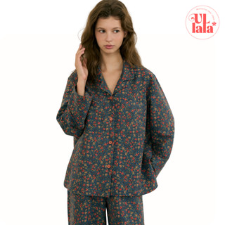   MALL CHÍNH HÃNG  B25273WPLLN  BASIC ULLALA PAJAMA Flower Set bộ ngủ mặc nhà tay dài nữ hoa nhí M L 