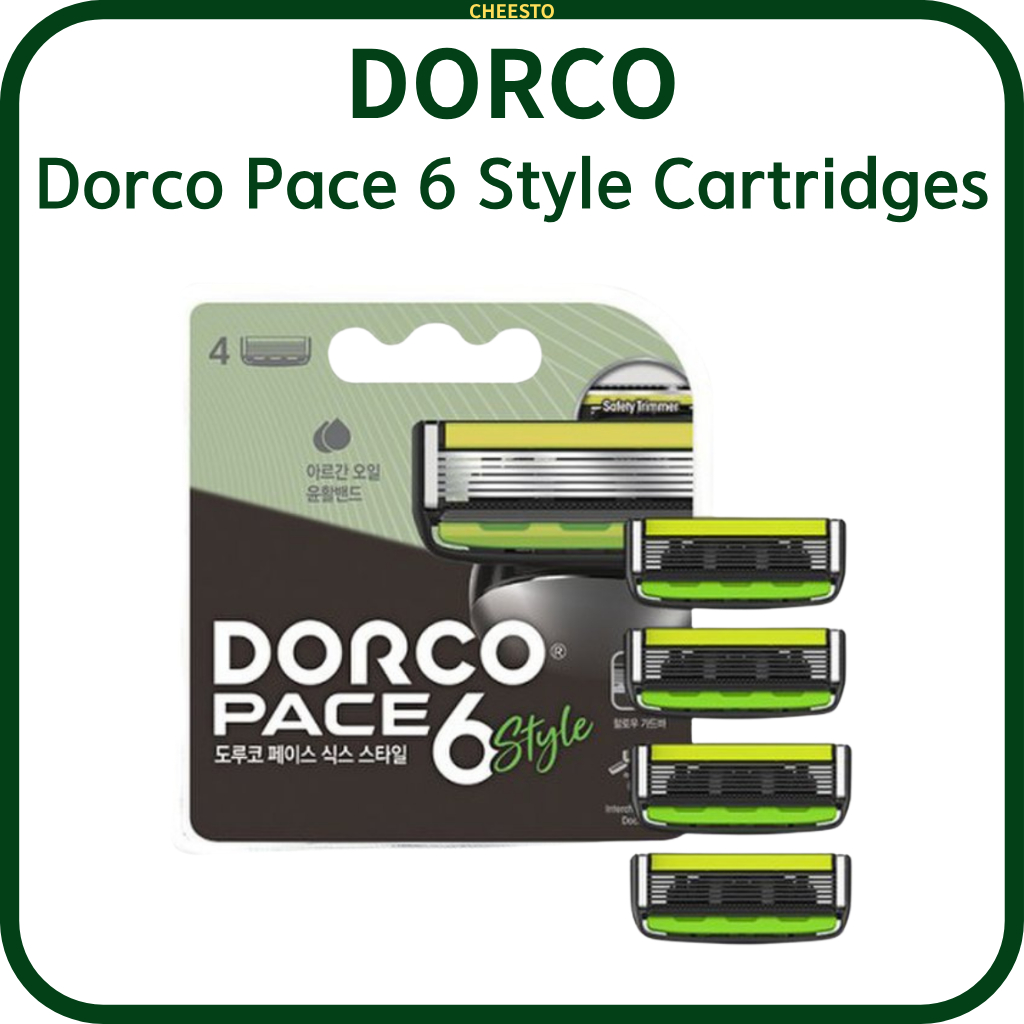 Hộp mực dao cạo Dorco Pace 6 kiểu Refill – Hệ thống 6 thanh dành cho máy cạo râu mượt mà (4 chiếc)
