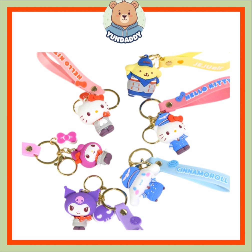 [SANRIO] Túi đựng nhân vật Jeju Air Sanrio Charm Phiên bản giới hạn Móc khóa