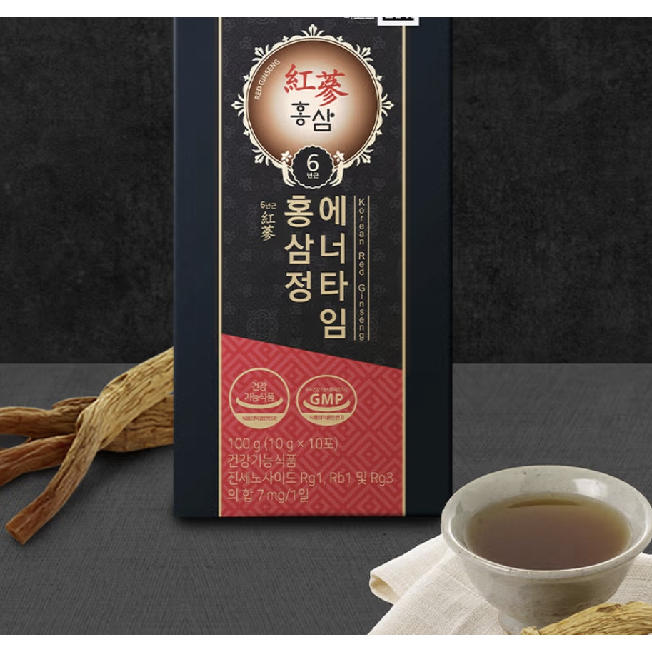 [❤️Hàn Quốc] Que năng lượng chiết xuất nhân sâm đỏ Hàn Quốc 6 tuổi cao cấp | 10 que (mỗi que 10g)