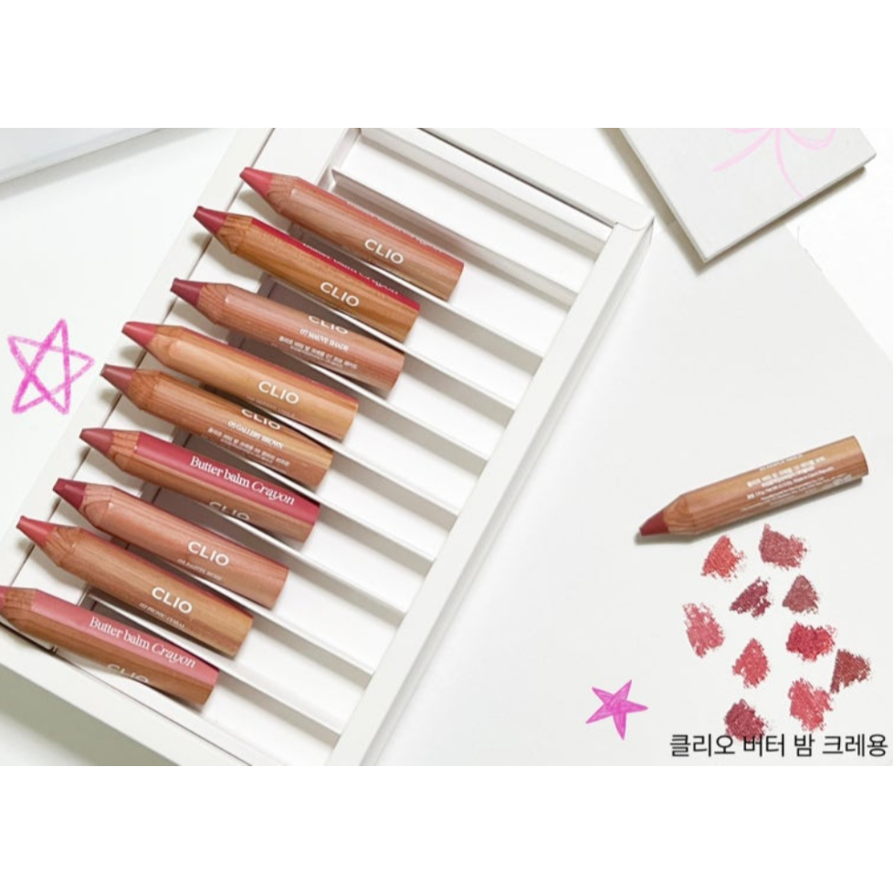 CLIO [CIO] Bơ Balm Crayon 3,9g |Bút chì Lip & Cheek 2 trong 1 |Kem Matte Finish | Họa tiết ẩm lâu tr