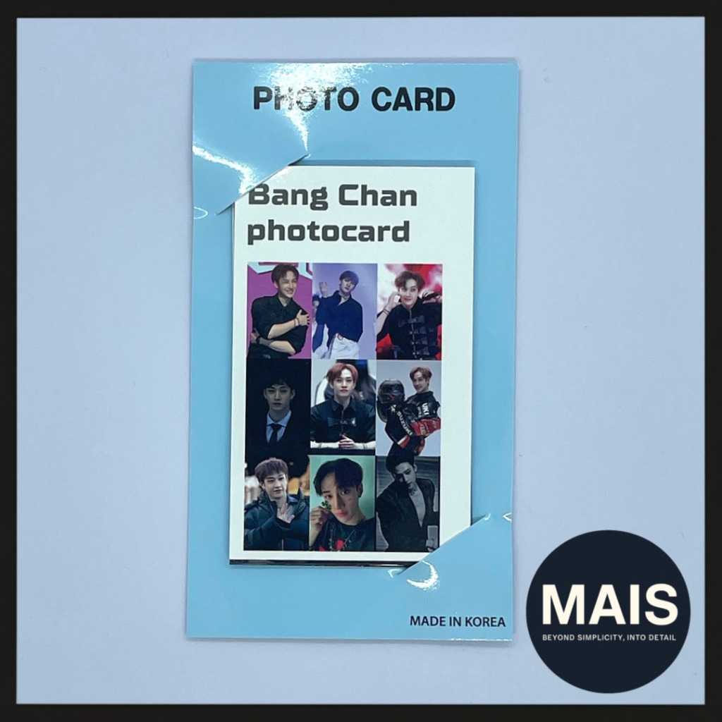 [STRAY KIDS BANG CHAN] Bộ Photocard Autograph (9 cái) / Thẻ Logo sau có chữ ký của K-pop / Kích thướ