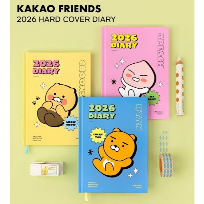 [KAKAO FRIENDS] Người lập kế hoạch nhật ký 2026 - Lyan / Apeach / Chunsik
