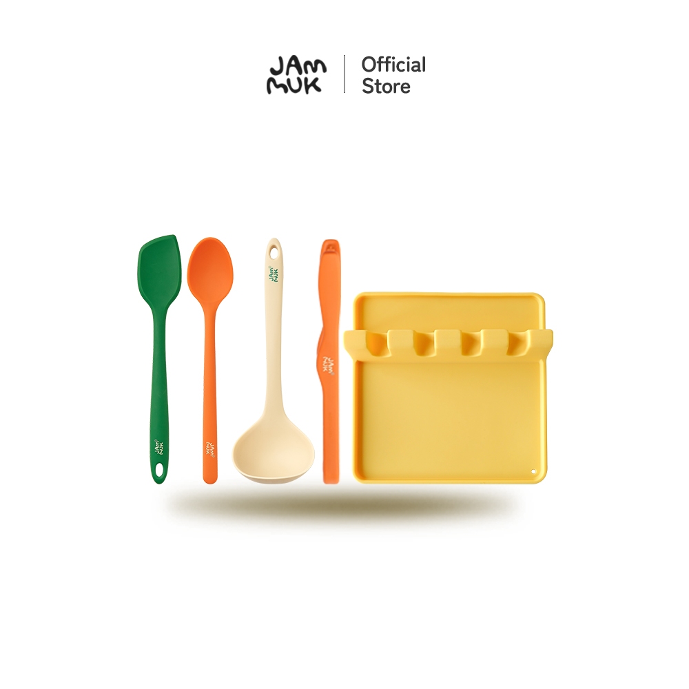 [Malang Honey] JAMMUK Dụng Cụ Nấu Ăn bằng Silicon (Thìa / Spatula / Kẹp / Muôi / Giá Gác Muỗng Đũa) Dụng cụ nấu ăn